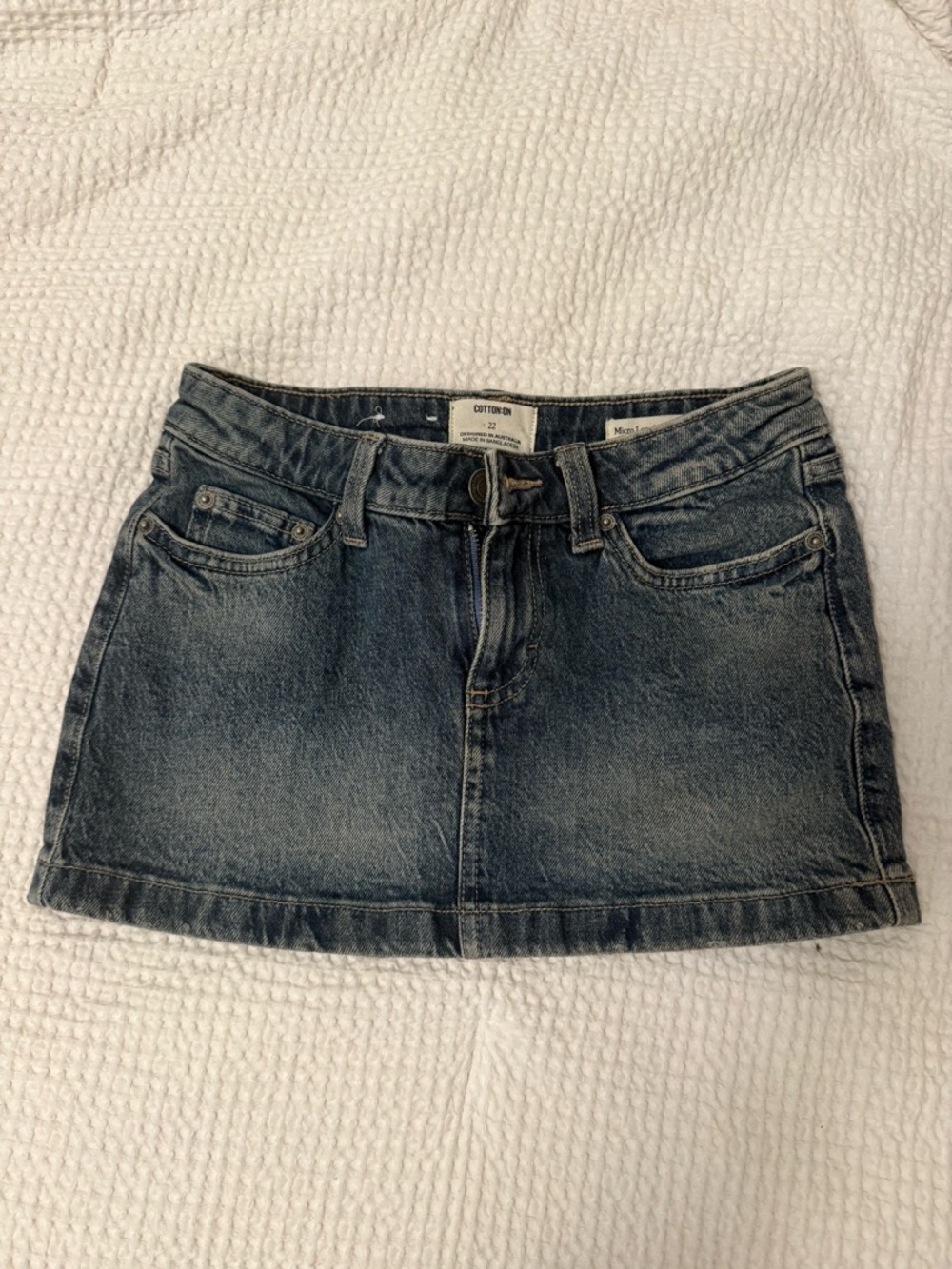 Cotton On Mini Low Rise Jean Skirt